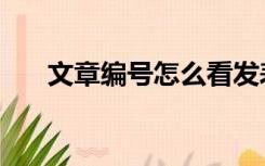 文章编号怎么看发表日期（文章编号）