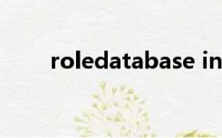 roledatabase init failed什么意思