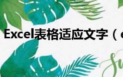 Excel表格适应文字（excel让表格适应文字）