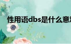 性用语dbs是什么意思（dbs是什么意思）