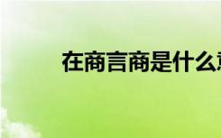 在商言商是什么意思（在商言商）