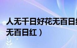 人无千日好花无百日红对下联（人无千日好花无百日红）