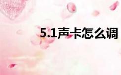 5.1声卡怎么调（5 1声卡调试）