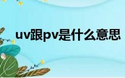 uv跟pv是什么意思（uv pv是什么意思）