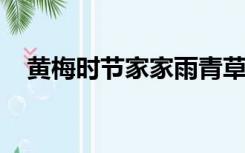 黄梅时节家家雨青草池塘处处蛙的下一句