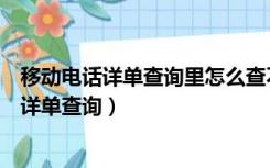 移动电话详单查询里怎么查不出来集团号的电话（移动电话详单查询）