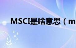 MSCI是啥意思（msci指数是什么意思）