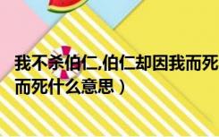 我不杀伯仁,伯仁却因我而死的意思（我不杀伯仁伯仁却因我而死什么意思）