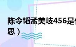 陈令韬孟美岐456是什么意思（456是什么意思）