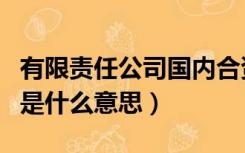 有限责任公司国内合资是什么意思（合资公司是什么意思）