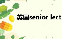 英国senior lecturer（lecturer）