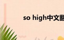 so high中文翻译（so high）