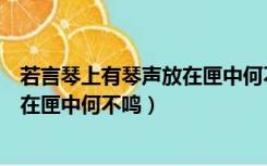 若言琴上有琴声放在匣中何不鸣的作者（若言琴上有琴声放在匣中何不鸣）