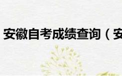 安徽自考成绩查询（安徽自考成绩查询官网）