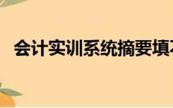 会计实训系统摘要填不了（会计实训系统）