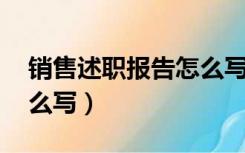 销售述职报告怎么写 范文（销售述职报告怎么写）