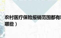 农村医疗保险报销范围都有哪些规定（农村医保报销范围是哪些）