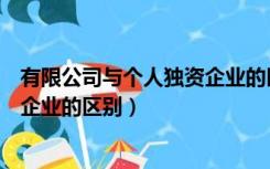 有限公司与个人独资企业的区别（有限责任公司和个人独资企业的区别）