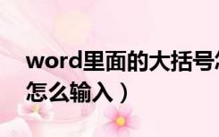 word里面的大括号怎么输入（word大括号怎么输入）