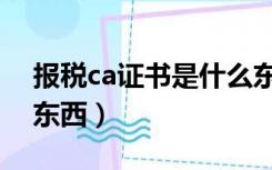 报税ca证书是什么东西（税务ca证书是什么东西）