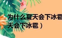 为什么夏天会下冰雹,冬天却不会（为什么夏天会下冰雹）