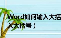 Word如何输入大括号（WORD里面怎么输入大括号）