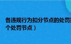 各违规行为扣分节点的处罚措施（一般违规行为多少分为一个处罚节点）