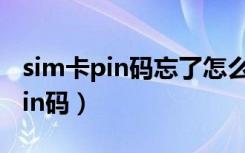 sim卡pin码忘了怎么解锁（sim卡网络解锁pin码）