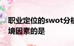 职业定位的swot分析策略里属于分析内部环境因素的是