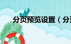 分页预览设置（分页预览怎么增加页）