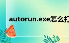 autorun.exe怎么打开（autorun exe）