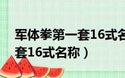 军体拳第一套16式名称怎么记（军体拳第一套16式名称）