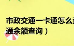 市政交通一卡通怎么查询余额（市政交通一卡通余额查询）