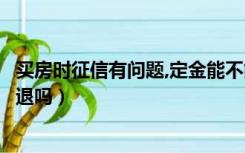 买房时征信有问题,定金能不能退（征信有问题买房定金可以退吗）