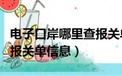 电子口岸哪里查报关单（电子口岸里怎样查询报关单信息）