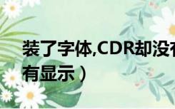 装了字体,CDR却没有字体（cdr安装字体没有显示）