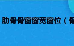 肋骨骨窗窗宽窗位（骨窗的窗宽窗位是多少）