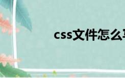 css文件怎么写（css文件）