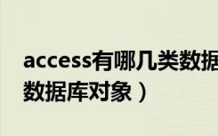 access有哪几类数据库对象（Access有哪些数据库对象）