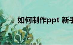 如何制作ppt 新手（如何制作ppt）