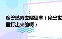 魔兽燃素去哪里拿（魔兽世界里战士任务里有个 燃素 是在里打出来的啊）