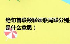 绝句首联颔联颈联尾联分别是什么意思（颔联颈联尾联分别是什么意思）