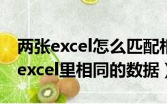 两张excel怎么匹配相同数据（如何匹配两个excel里相同的数据）