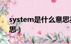 system是什么意思英语（system是什么意思）