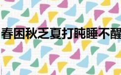 春困秋乏夏打盹睡不醒的冬三月这句话的意思