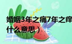 婚姻3年之痛7年之痒是什么意思（7年之痒是什么意思）