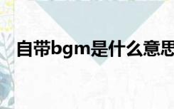 自带bgm是什么意思（BGM是什么意思）