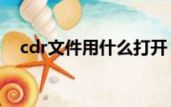 cdr文件用什么打开（cdr文件怎么打开）