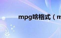 mpg啥格式（mpg是什么格式）