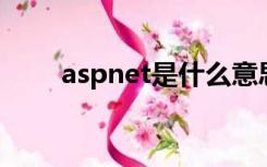 aspnet是什么意思pnet是做什么的